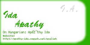 ida apathy business card